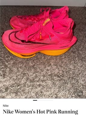 Nike Women's Vivid Pink Running Shoes with Yellow Midsole